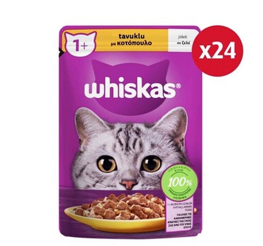Whiskas Pouch Pure Delight Tavuklu Yetişkin Kedi Mama 24 X 85 G