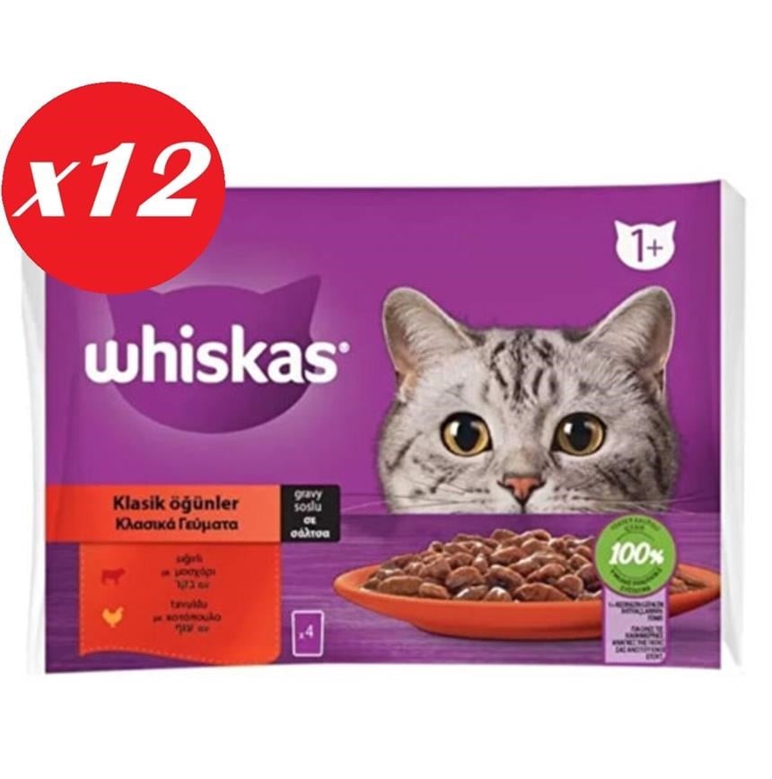 Whiskas Pouch Sos Sığır.Tav Yetiş Kedi Kon. 4x85gr Set 12'li