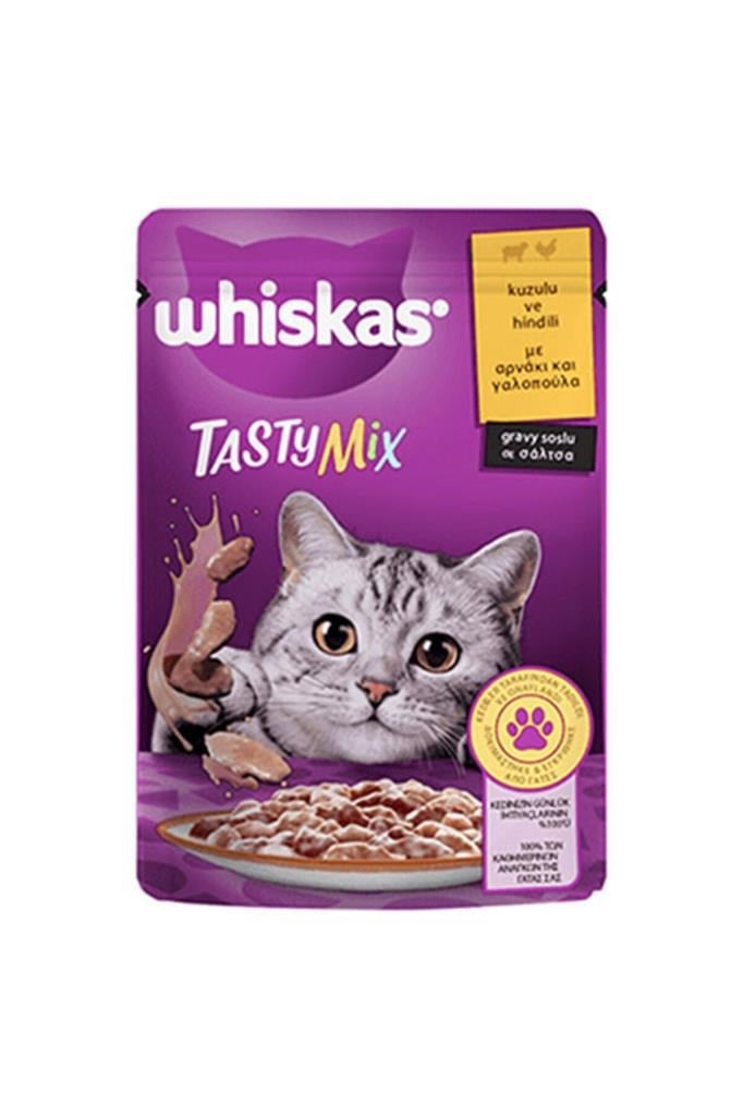 Whiskas Pouch Tastymix Sos İçinde Kuzulu ve Hindili Yetişkin Kedi Konservesi 28 Adet 85 Gr