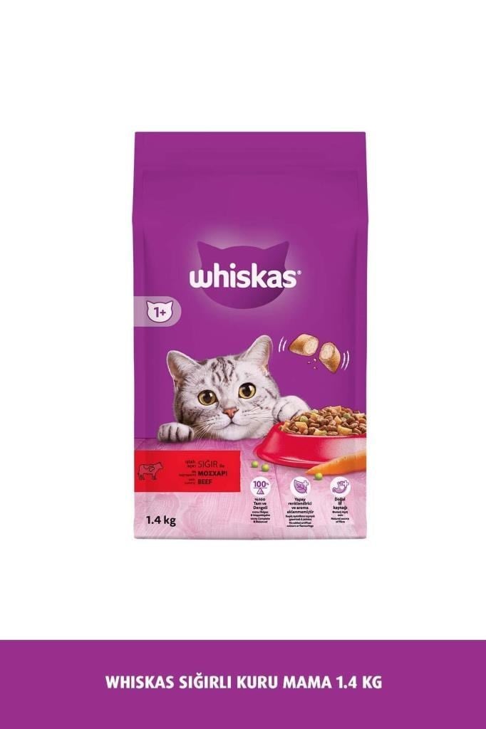 Whiskas Sığır Etli Yetişkin Kedi Maması 1.4 Kg (2 ADET)