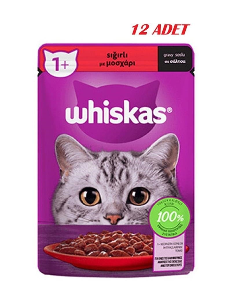 Whiskas Sığırlı Poşet Kedi Yaş Mama 85 G 12x