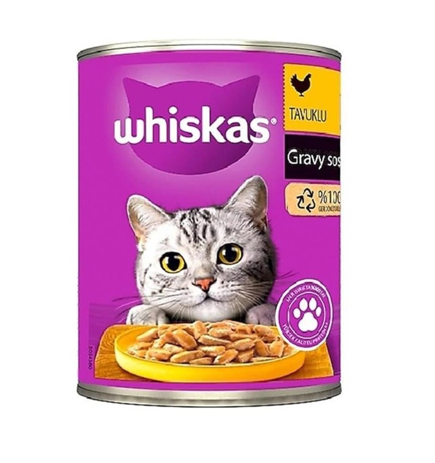 Whiskas Sos İçinde Tavuklu Yetişkin Kedi Konservesi 400 Gr