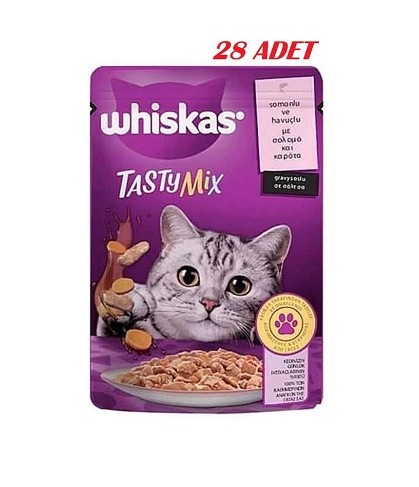 Whiskas Tastymix Somon & Havuçlu Yaş Mama 28 X 85 gr