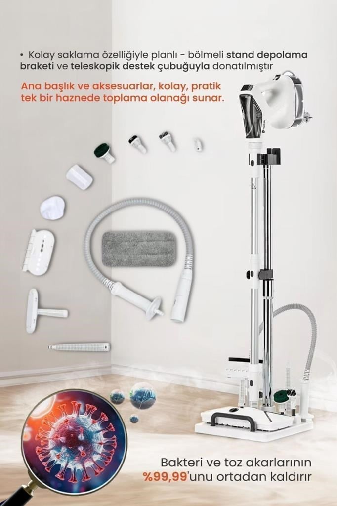Youban KF1804 Çok Fonksiyonlu Standlı Buharlı Temizlik Makinesi 