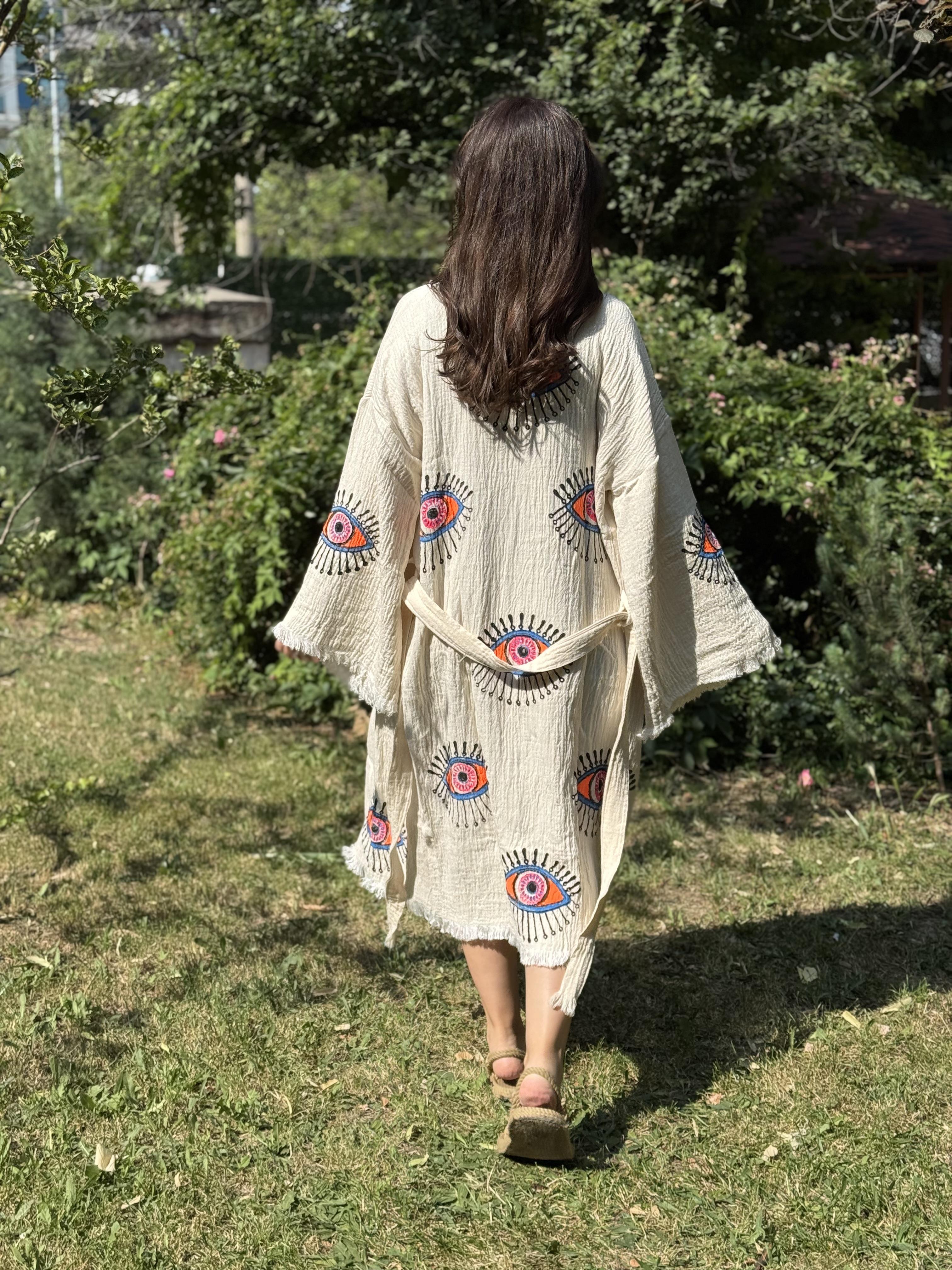 Elvan Göz Desen Kimono - EmicraftElvan Göz Desen KimonoKimono ve Peştemal