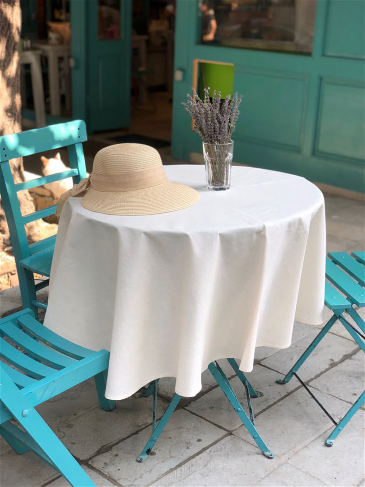 Masa Örtüsü, Yuvarlak, Krem