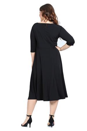 Büyük Beden Abiye Elbise KL8003 Siyah