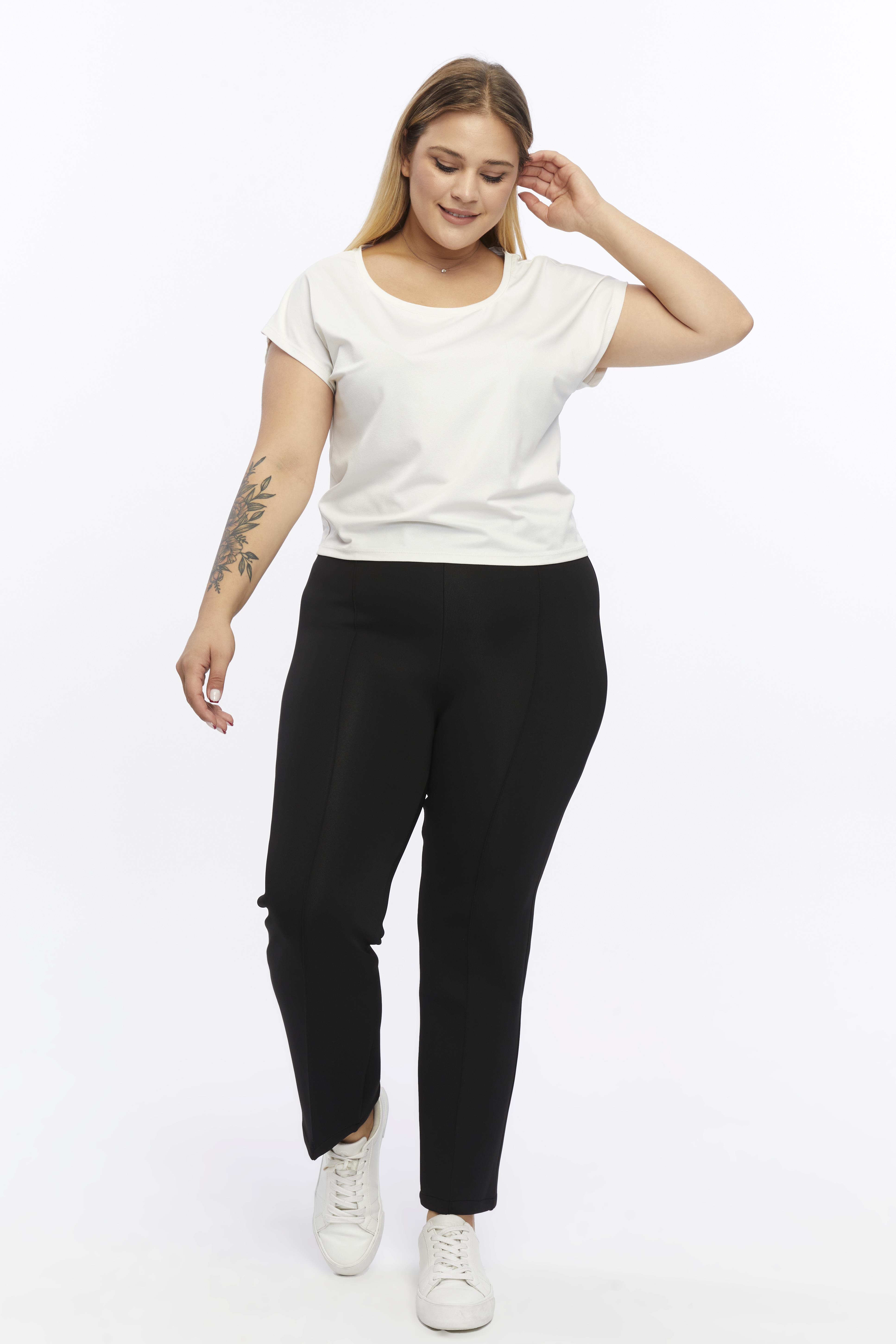 Önü Dikişli Dalgıç Büyük Beden Pantolon Siyah