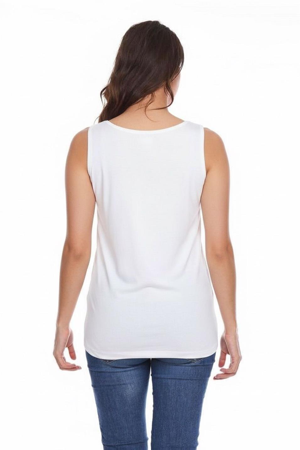 Beyaz Atlet Sıfır Kol Beyaz