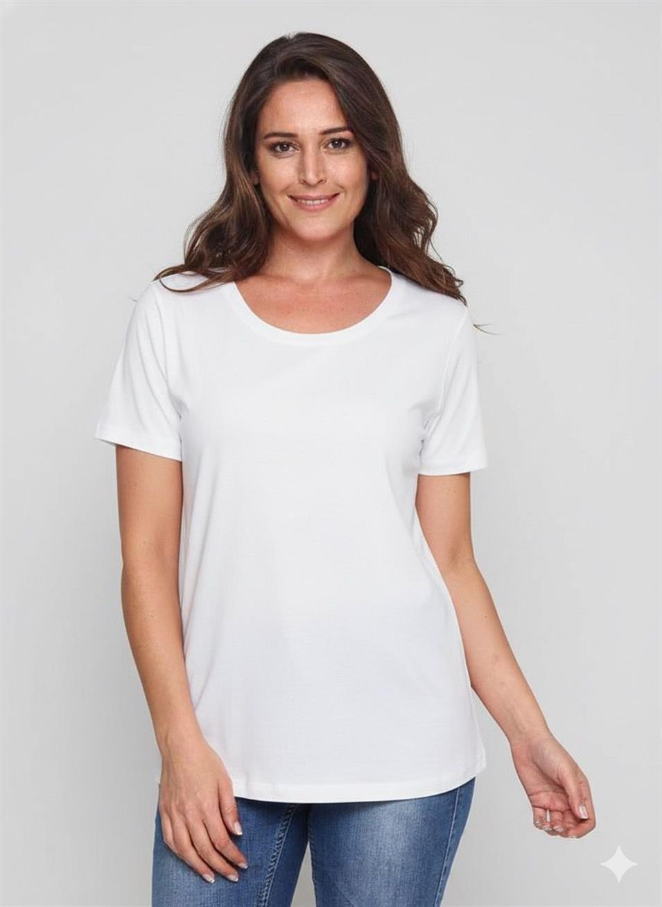 Beyaz Tişört Kısa Kol Beyaz