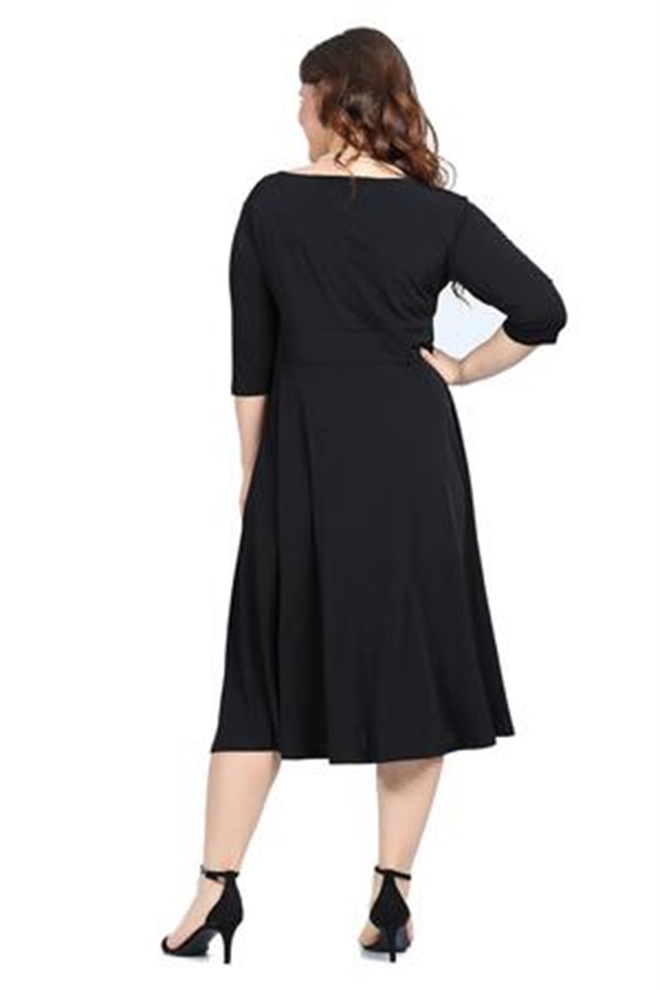 Büyük Beden Abiye Elbise KL8003 Siyah