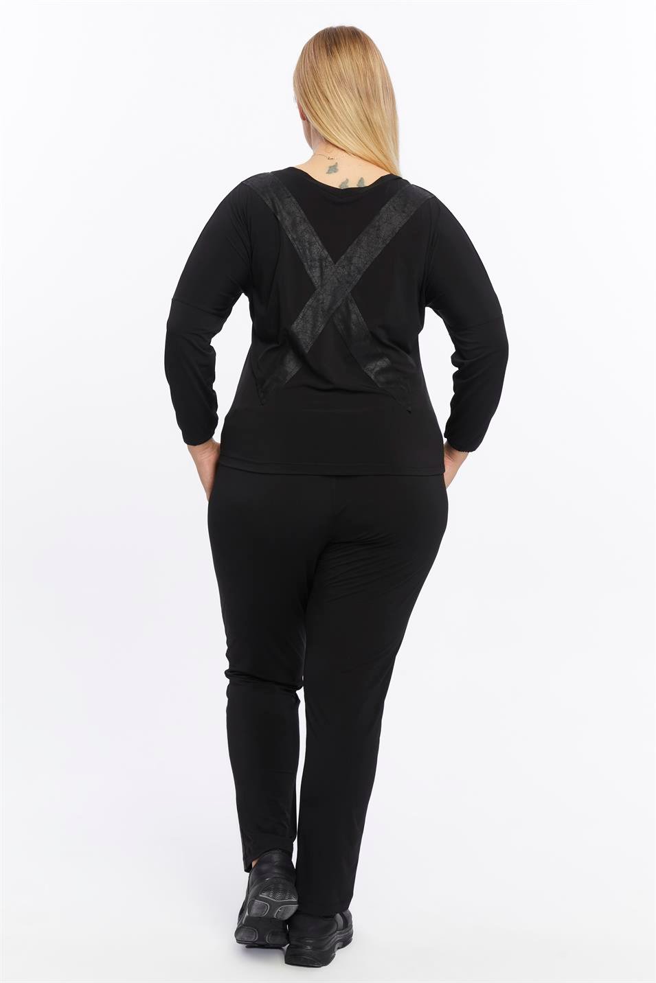 Deri Görünümlü Büyük Beden Pantolon 