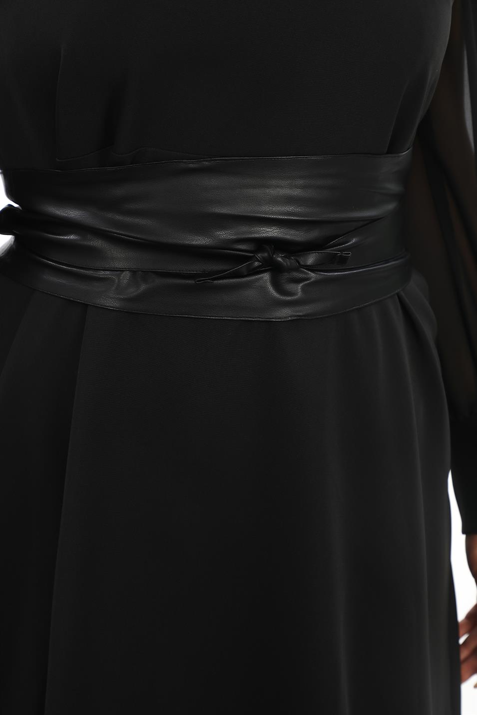 Kadın Büyük Beden Deri Kemer Siyah