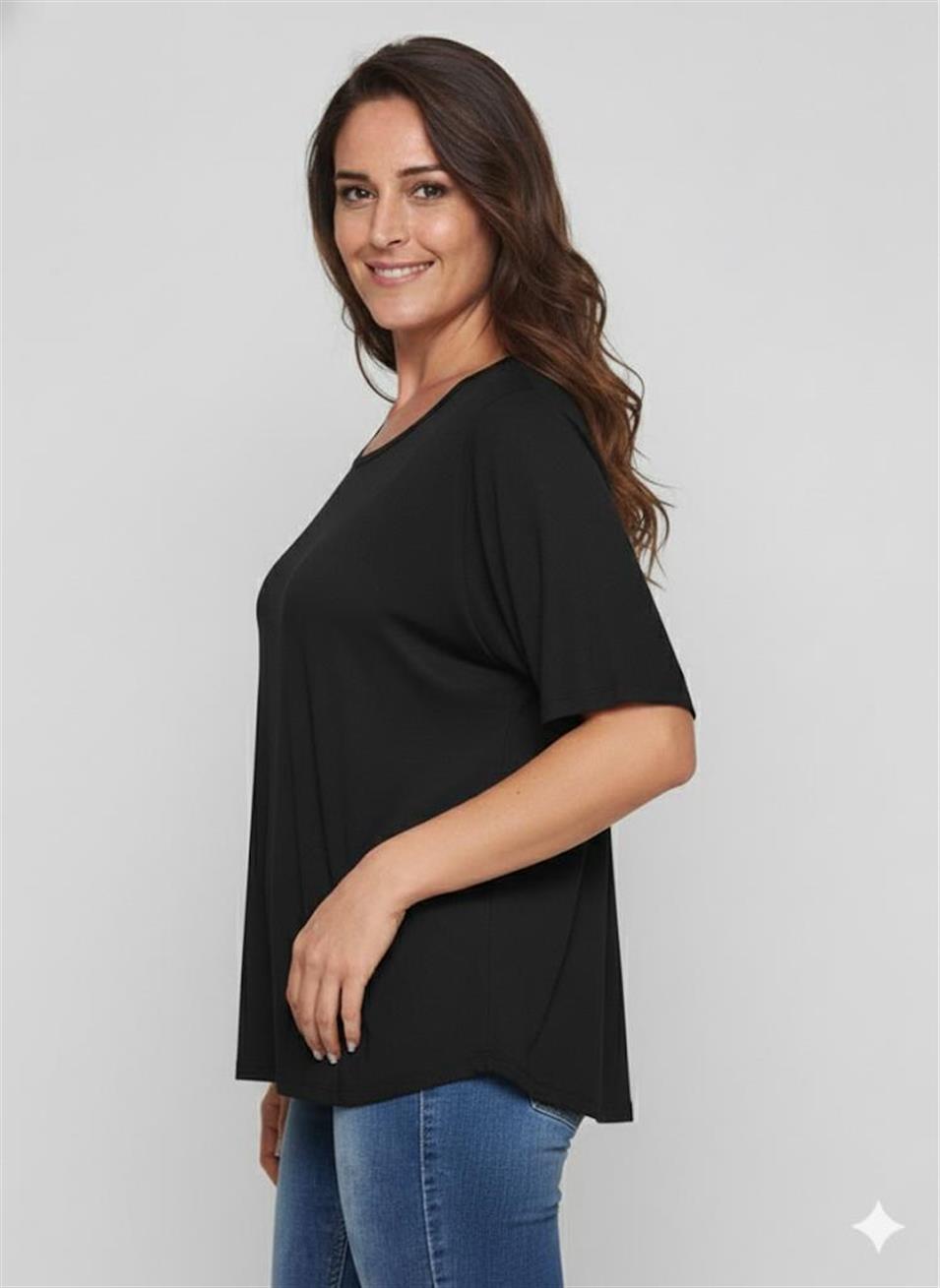 Siyah Tişört Kısa Kol Siyah