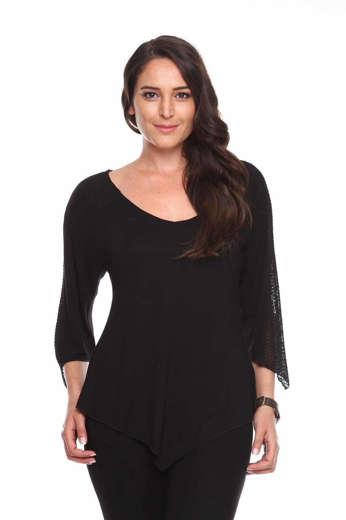 Zerotantik File Detay Truvakar Kol Büyük Beden Bluz Siyah
