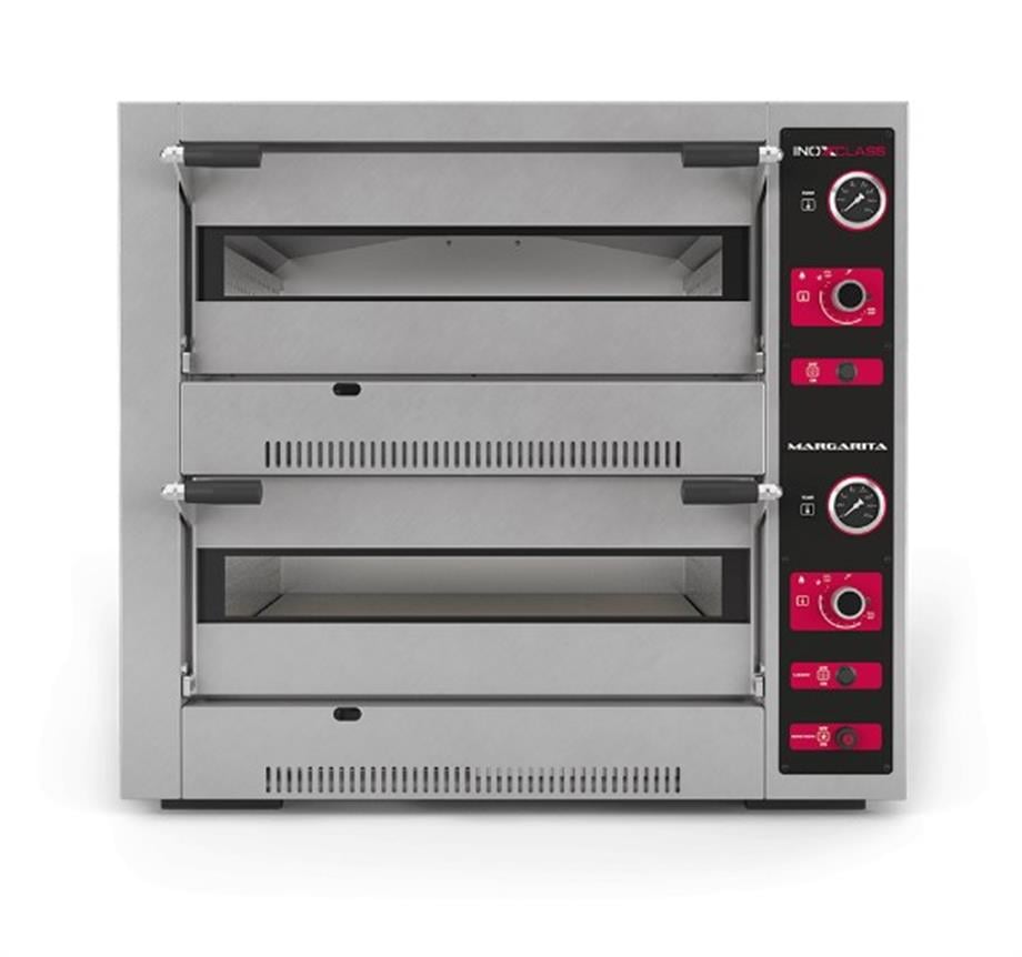 İnoxclass Çift Katlı Pizza Fırını Gazlı 30 cm x 8 Pizza Kapasiteli Margarita M502EG