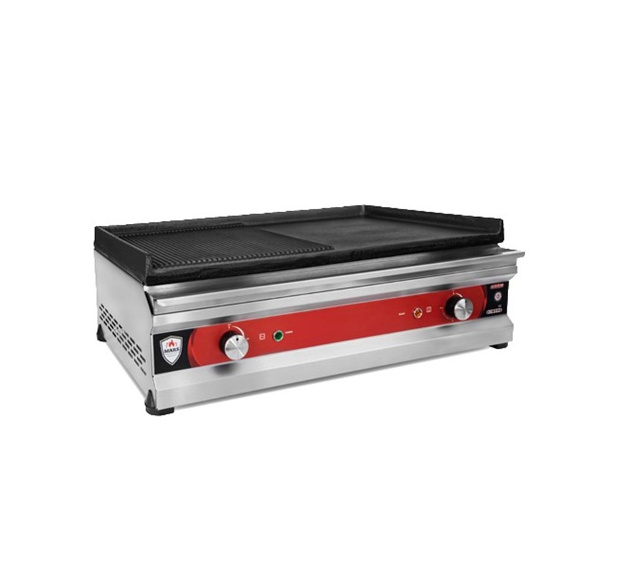Mars Elektrikli Döküm Izgara Yarı Oluklu Yarı Düz 68x43x24 Cm MDI-70E