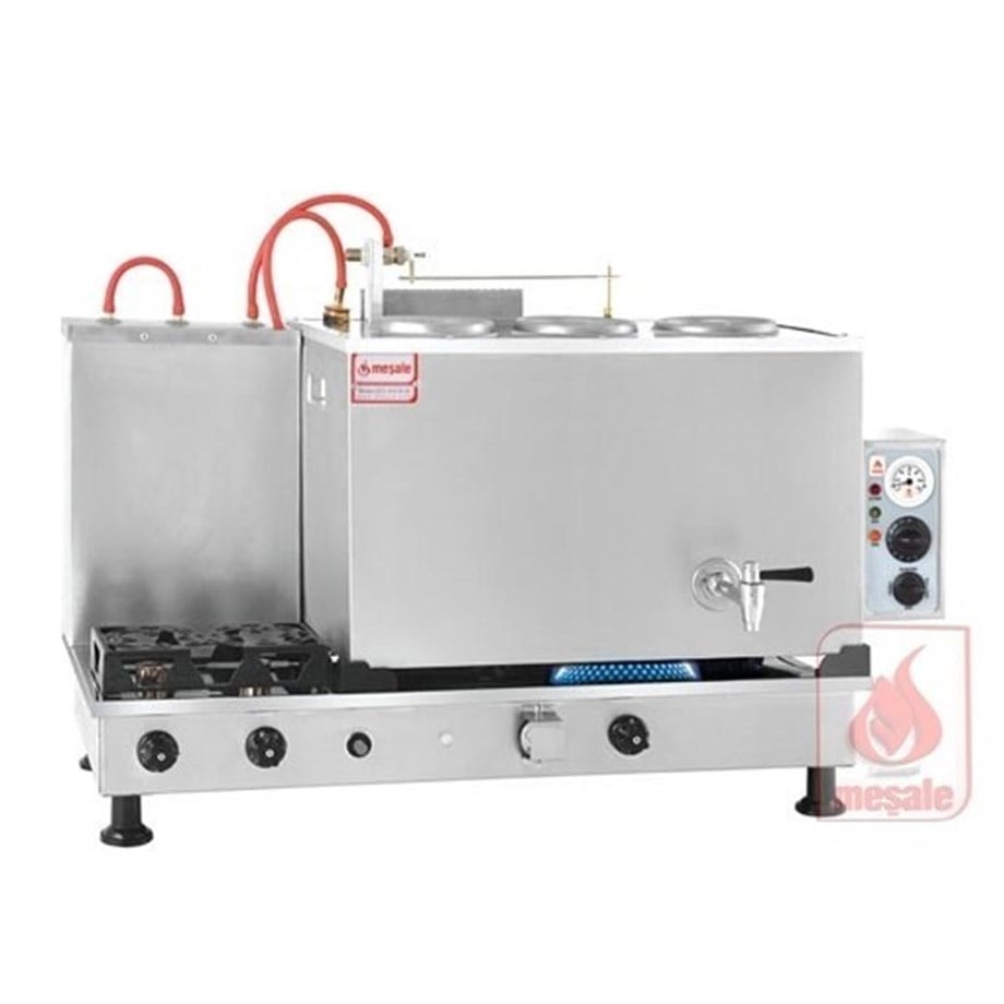 Meşale 3 Demlikli Inox Klasik Full Otomatik Elektrik-Ng-Lpg Çay Kazanı INKFO3