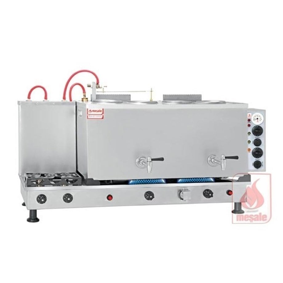 Meşale 4 Demlikli Inox Klasik Full Otomatik Elektrik-Ng-Lpg Çay Kazanı INKFO4