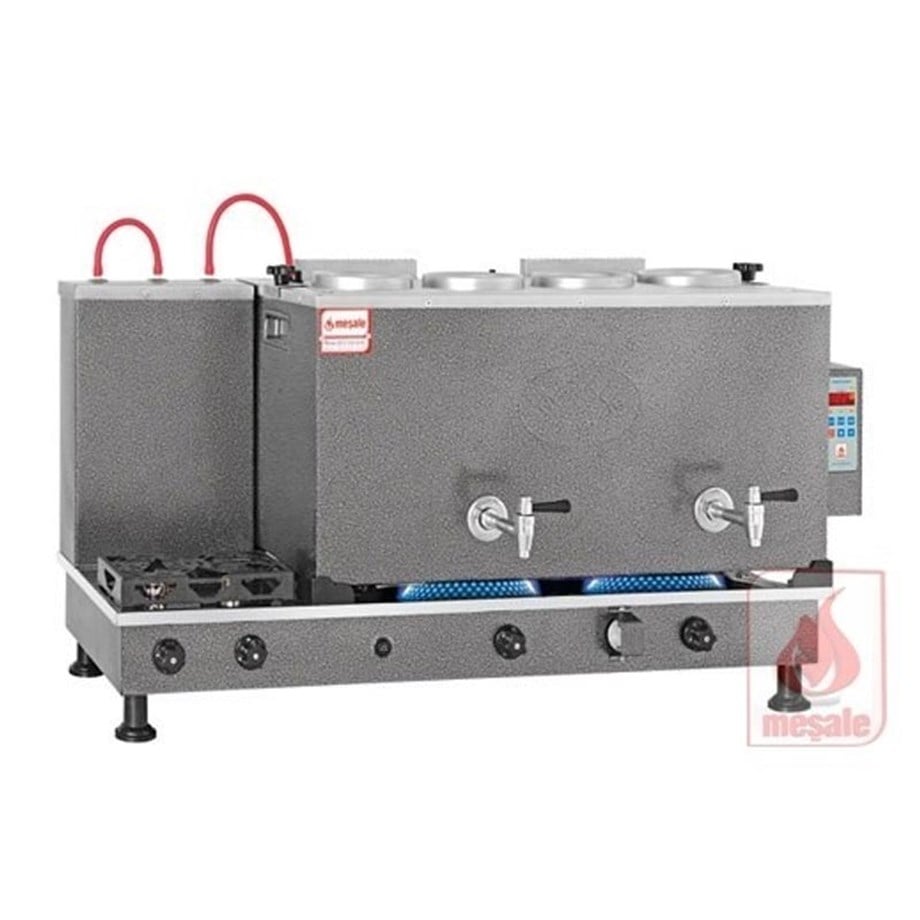 Meşale 5 Demlikli Chromat Dijital Full Otomatik Elektrik-Ng-Lpg Çay Kazanı CHDFO5