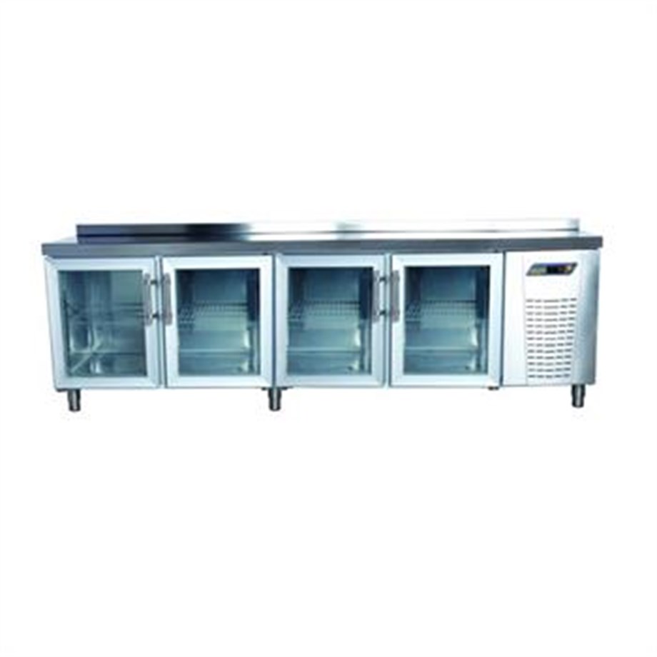 Ndustrio 4 Kapılı Tezgah Tip Buzdolabı Snack - Cam Kapılı TPS-64-GD
