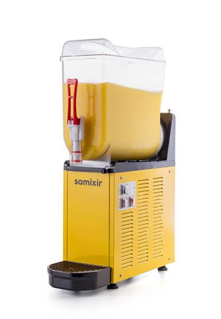 Samixir İce Slush Granita ve Soğuk Meyve Suyu Dispenseri 12 Litre Sarı