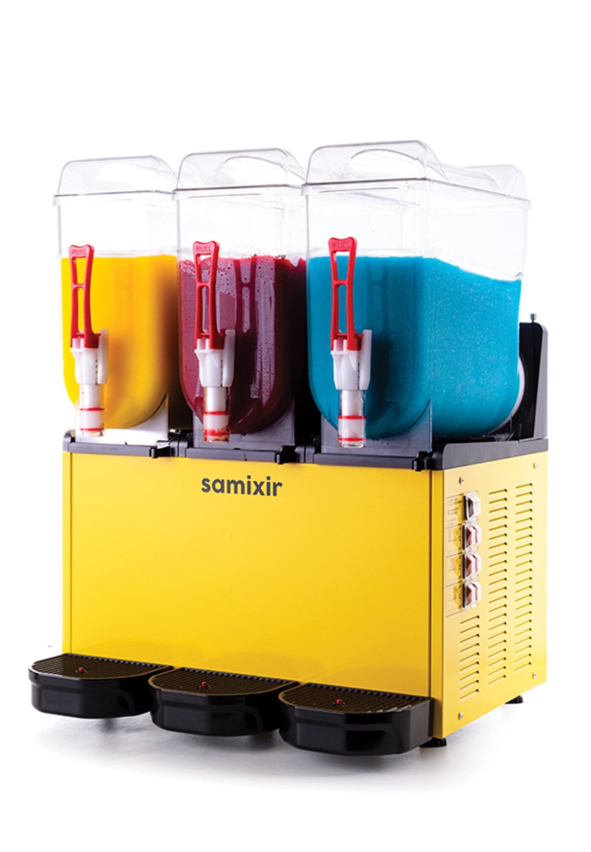 Samixir İce Slush Granita ve Soğuk Meyve Suyu Dispenseri 12+12+12 Litre Sarı