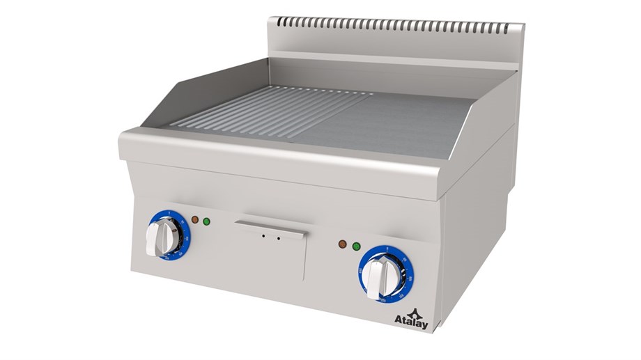 Atalay Elektrikli Pleyt Izgara Yarı Oluklu Yarı Düz Yüzey 60x60x30 Cm E AEI-660-ND