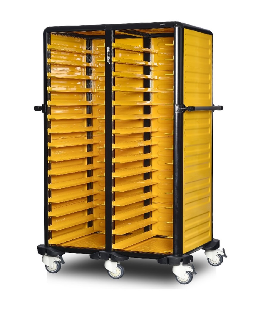 Gastrolley 30 Raflı İkili Tepsi Taşıma Arabası 3 Yanı Kapalı 101x71x174 Cm