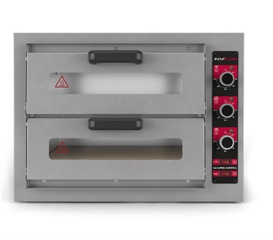 İnoxclass Çift Katlı Pizza Fırını Elektrikli 33 cm x 8 Pizza Kapasiteli Margarita C502E