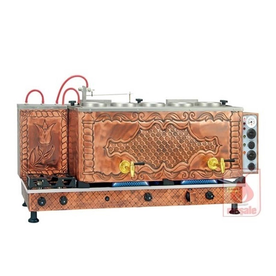 Meşale 5 Demlikli Antik Turbo Max Full Otomatik Elektrik-Ng-Lpg Çay Kazanı ANTFO5