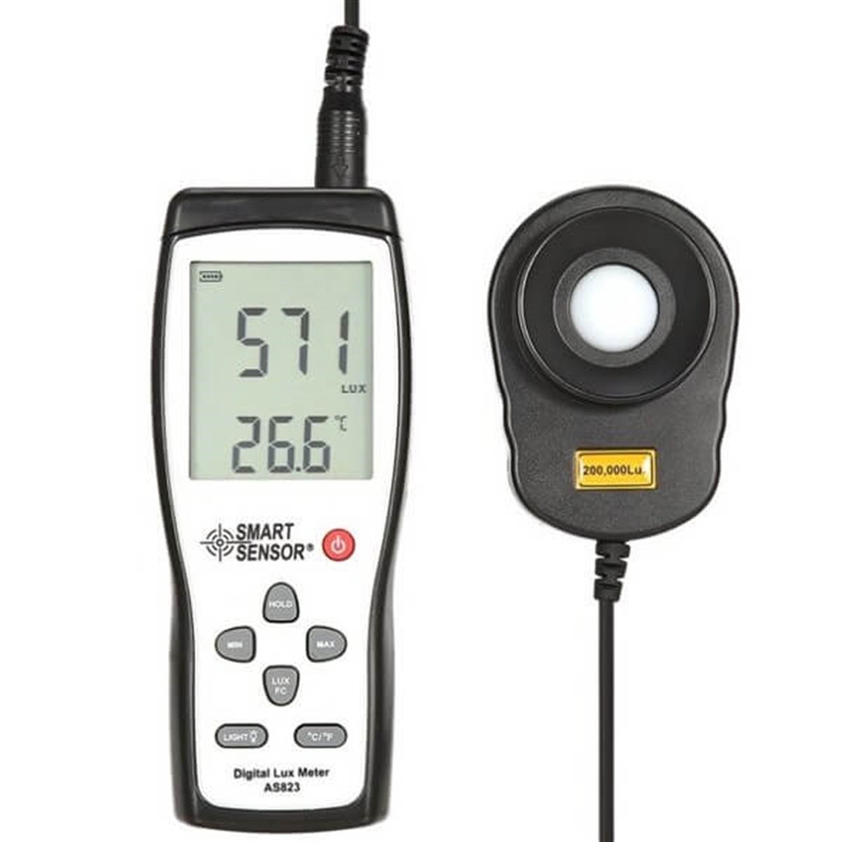 Smart Sensor AS 823 Spiral Kablolu Işık Ölçer Lüksmetre