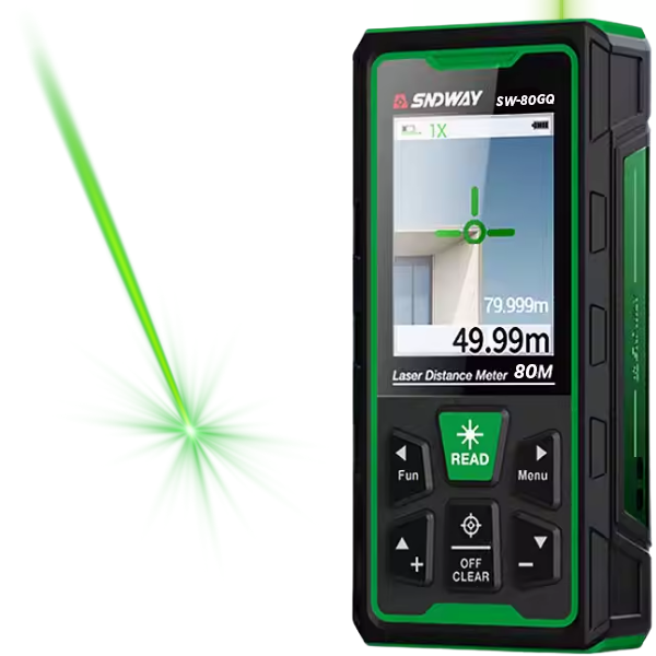 SW-80GQ Yeşil Lazerli 80 Metre Kameralı Lazermetre | Şarjlı ve IP68 Korumalı Lazermetrebrand> zoofarm
