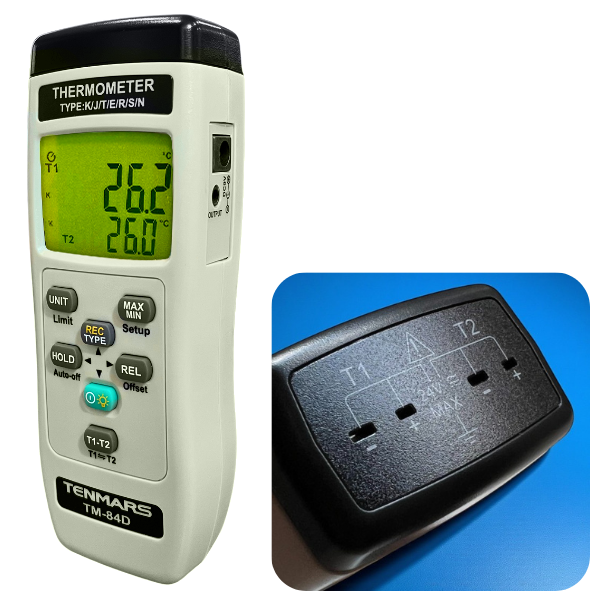 Tenmars TM-84D Kayıt Özellikli 2 Kanallı Termokupl Termometre | K, J, T, E, R, S, N Tipi Prob ENJEKTÖRbrand> zoofarm