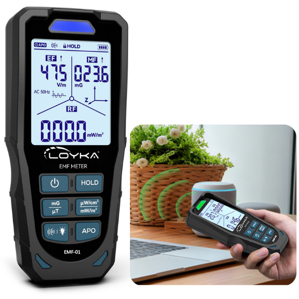 EMF-01 Profesyonel 3 Eksen EMF & RF Elektromanyetik Alan Dedektörü ELEKTRİKSEL ÖLÇÜM CİHAZLARILOYKA zoofarm