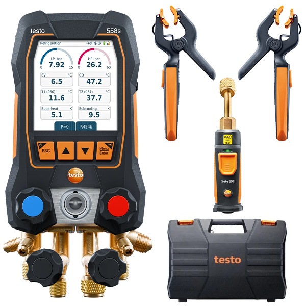 Testo 558S Dokunmatik Ekranlı Akıllı Manifold Vakum Seti GAZ KAÇAK DEDEKTÖRLERİTESTO zoofarm