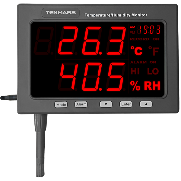 Tenmars TM-185D Işıklı Göstergeli Sıcaklık Nem Ölçer | Kayıt Yapabilir ENJEKTÖRbrand> zoofarm