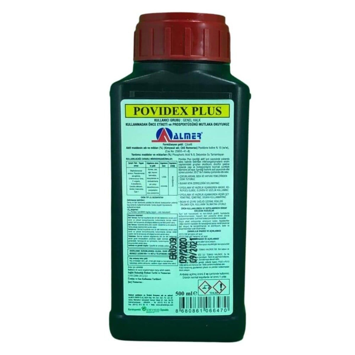POVİDEX PLUS ANTİSEPTİK ÇÖZELTİ 500 ML