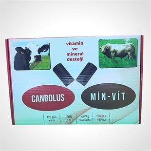 CANBOLUS VİTAMİN KAPSÜLÜ (120 GÜN ETKİLİ) | zoofarm.com.tr CANBOLUS MİN-VİT VİTAMİN KAPSÜLÜ (120 GÜN ETKİLİ) BÜYÜKBAŞ HAYVANROYAL zoofarm