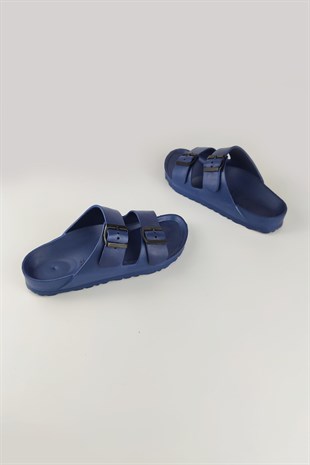 Unisex Gwenliza BIRKY Arizona Parlement Mavi Ortopedik Terlik