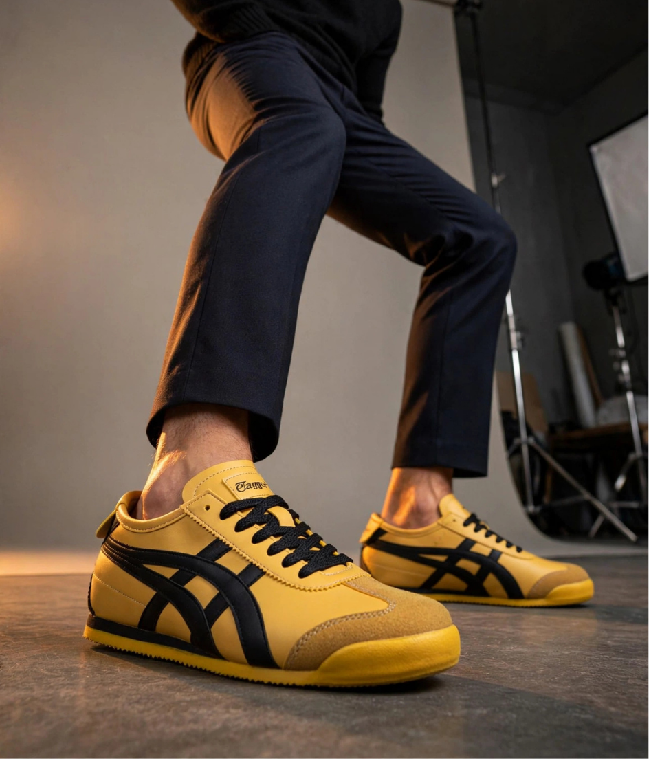 Gwenliza Tyger Cilt Sarı Siyah Erkek Sneaker