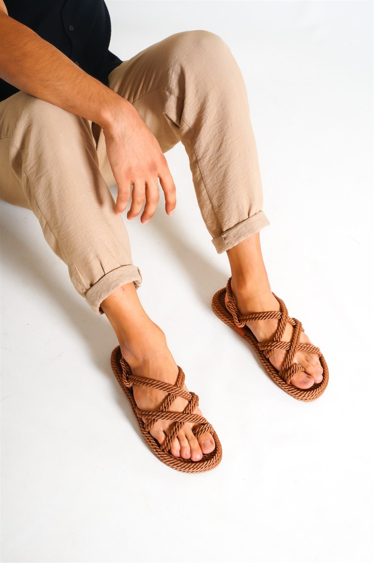 Unisex Gwenliza Kahve Plato Sandal Sandalet