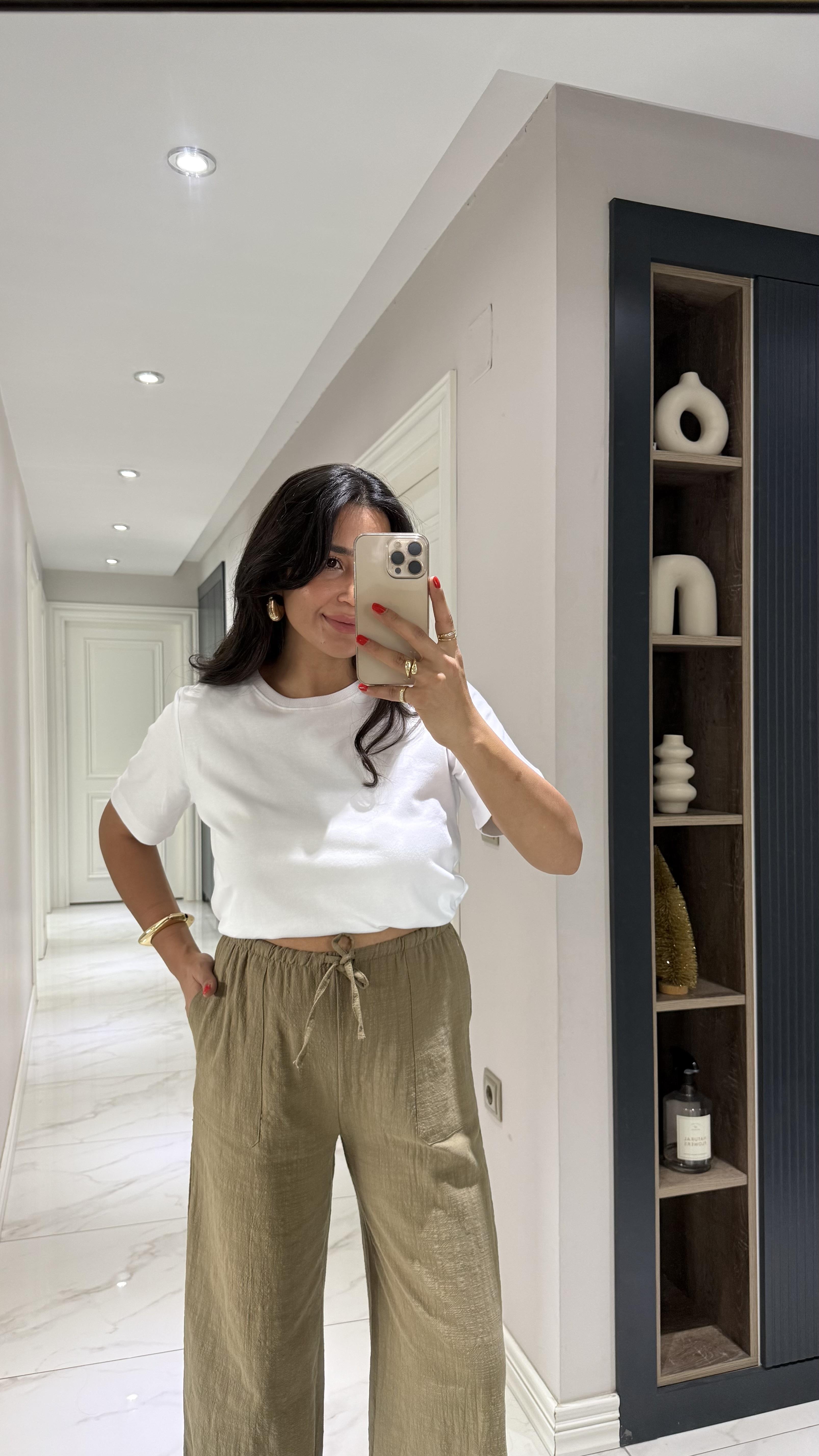 HAKİ KETEN PANTOLON 