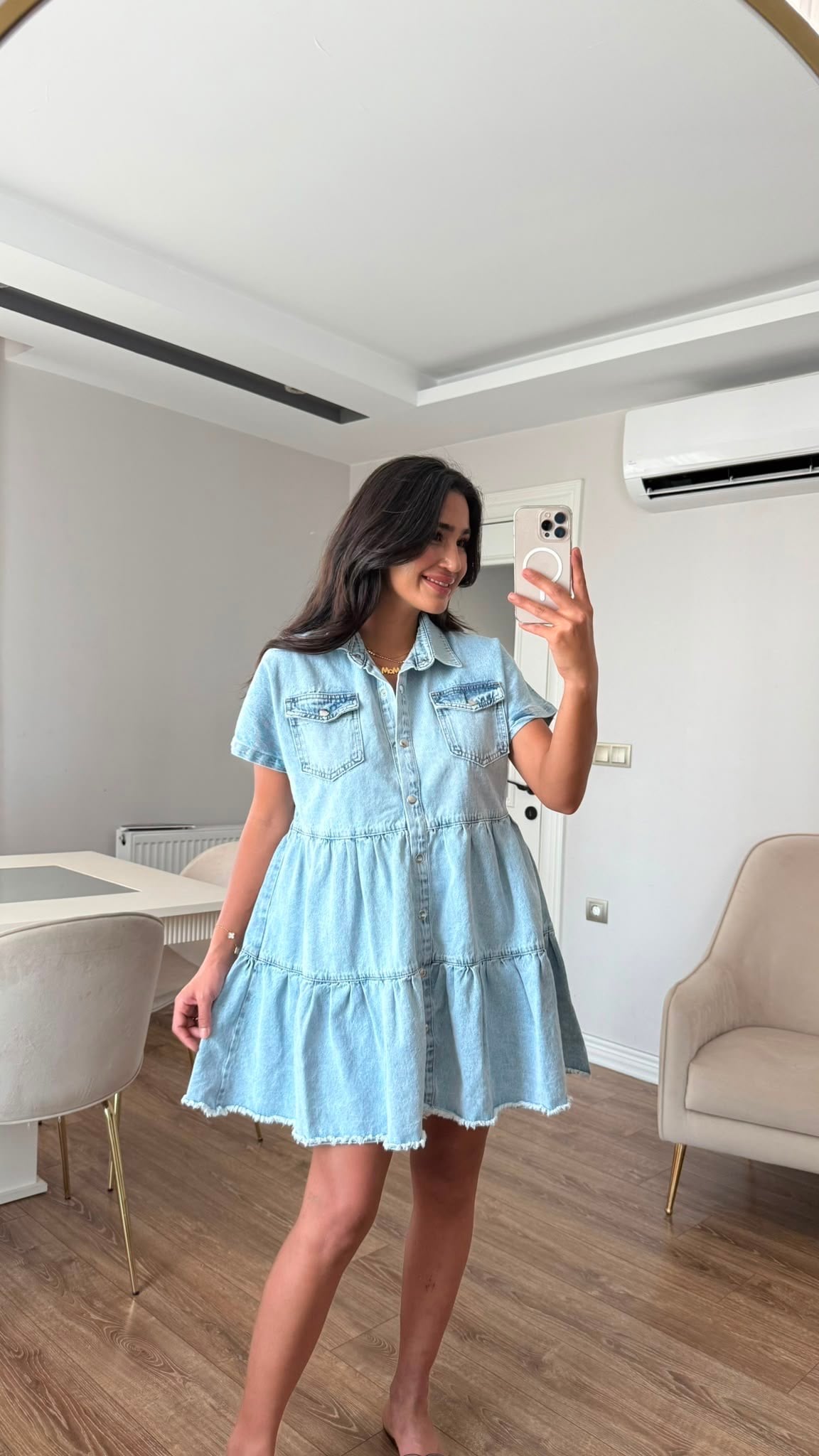 Kat kat Denim Elbise