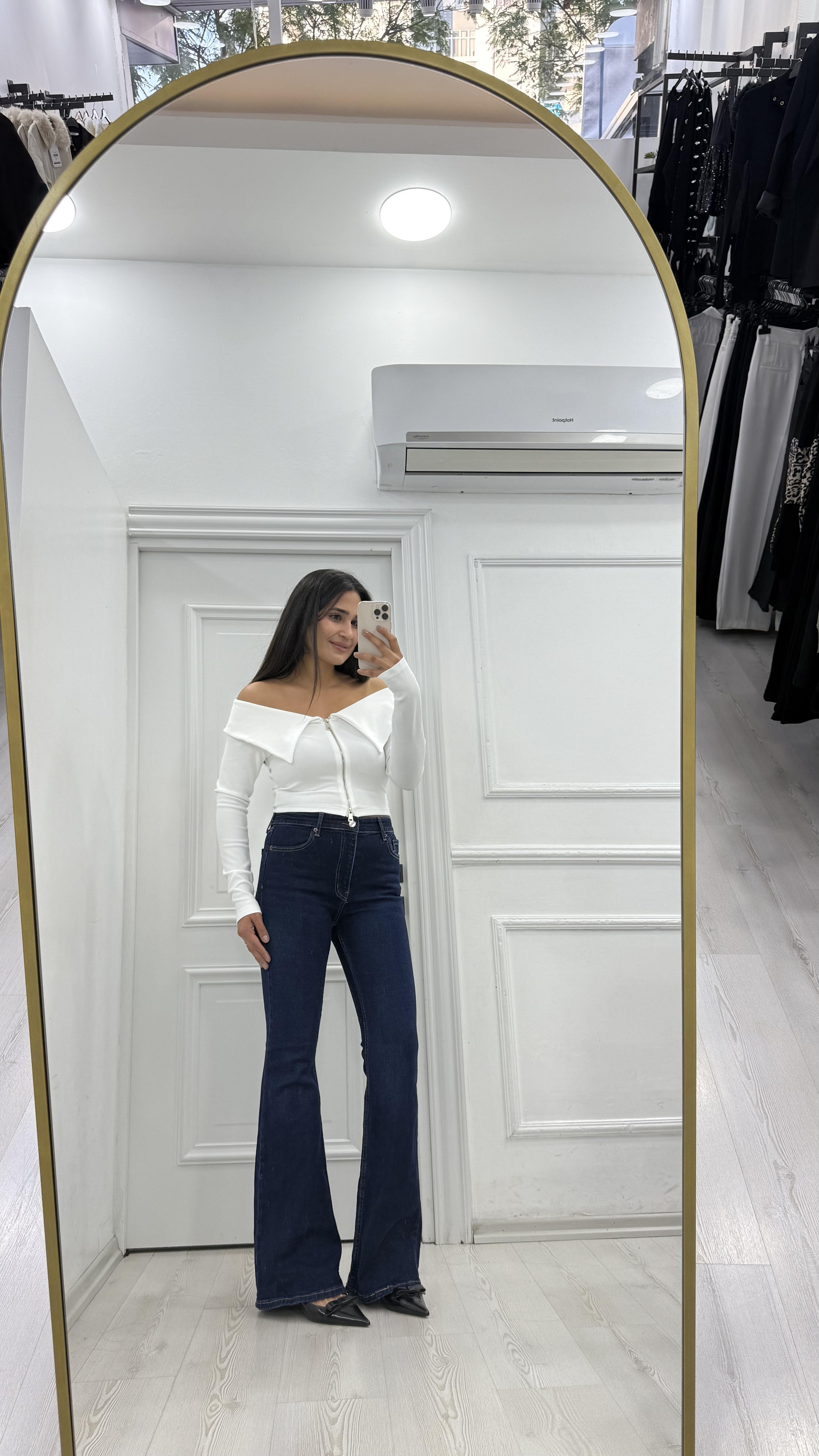 Koyu Lacivert İspanyol Jean