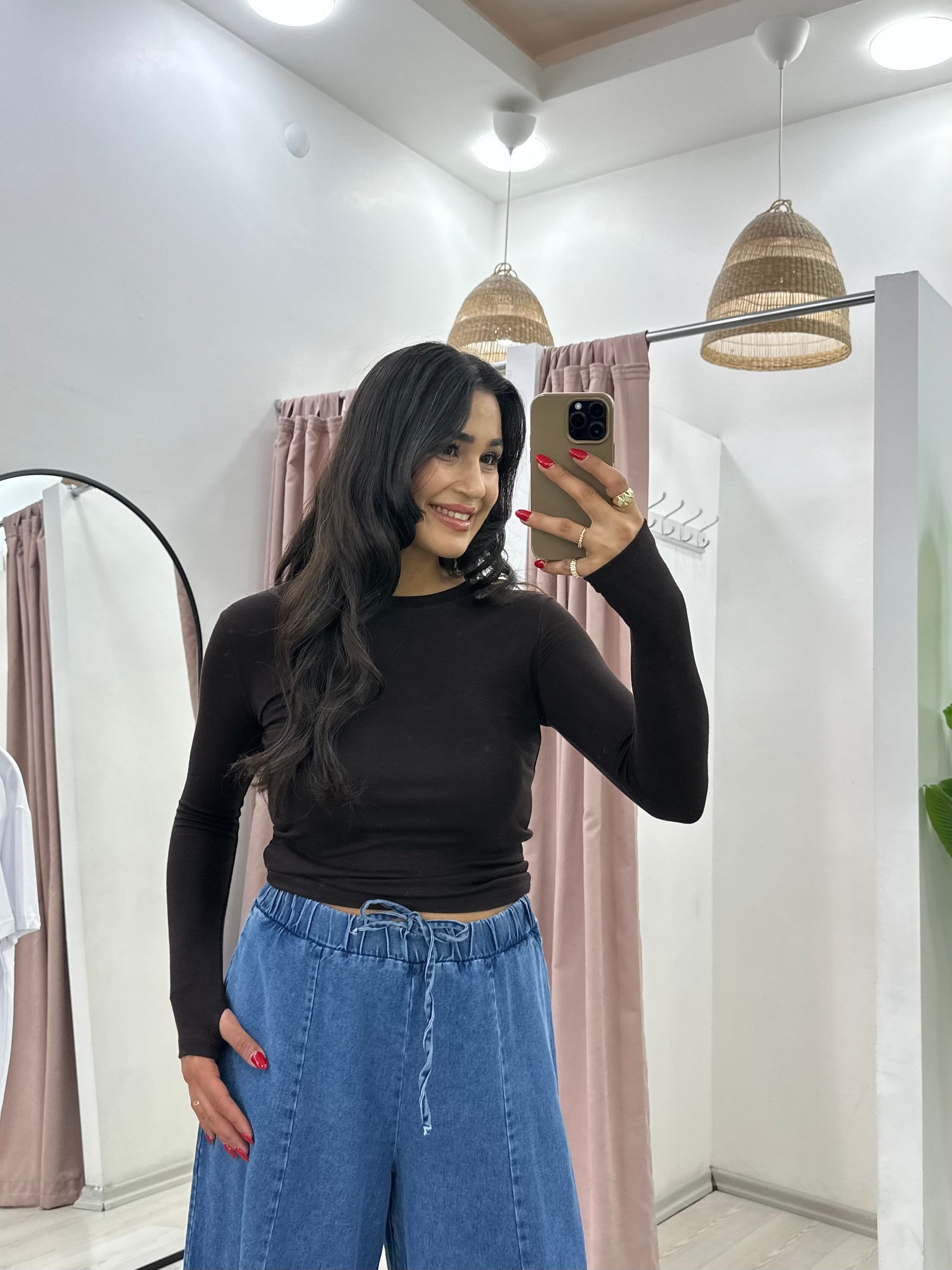 Parmak Geçmeli Body Acı Kahve