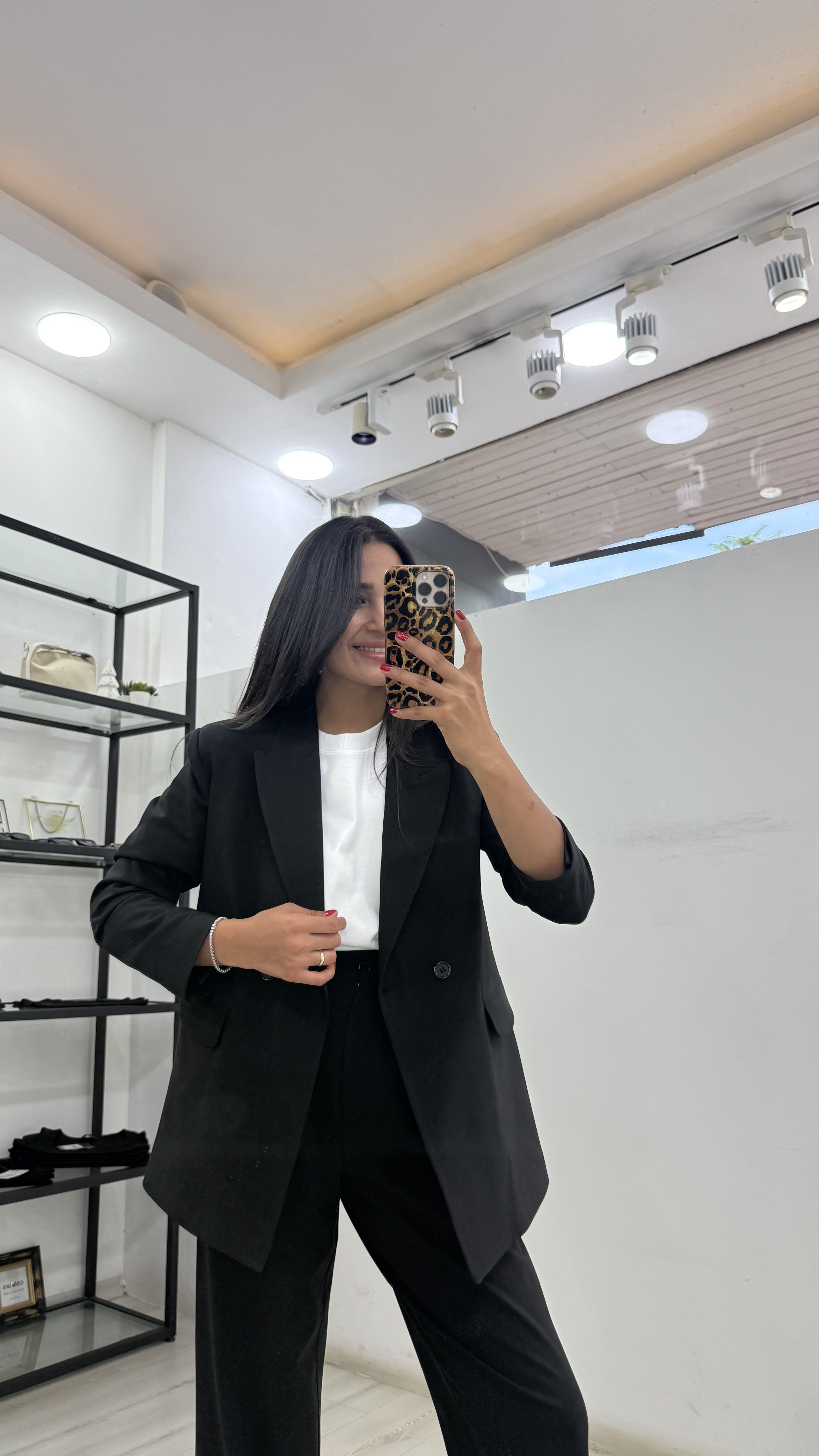 Siyah Blazer Pantolon Takım 