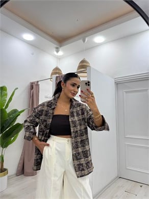 Ekose Taşlı Gömlek