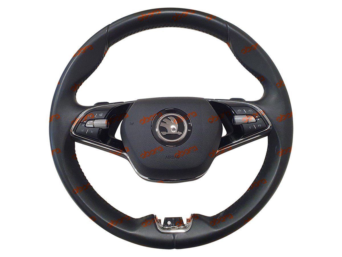 5E3419093AP- 5E3419093AT SKODA YENİ TİP ISITMALI F1'Lİ DİREKSİYON SİMİDİ VE AIRBAG