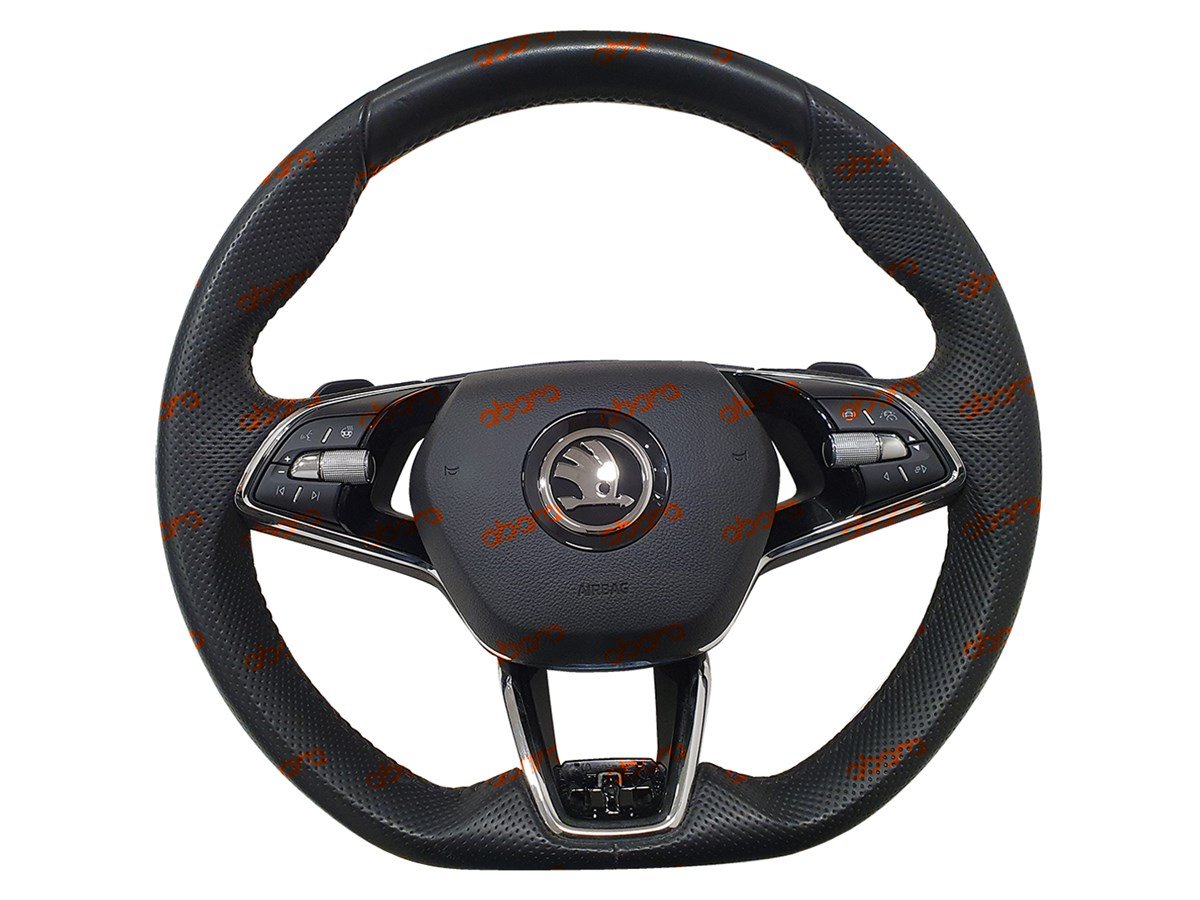 5E3419093AR SKODA YENİ TİP ISITMALI F1'Lİ SPOR DİREKSİYON SİMİDİ VE AIRBAG